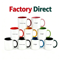 Lot de tasses en céramique bicolores de 11 oz, tasses à sublimation personnalisables vierges pour souvenirs de mariage et cadeaux en gros