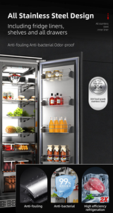 Réfrigérateur encastrable Artaus TK455 455L à double porte française, installation portable pour la maison - Product Image 5