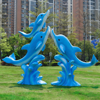 Sculpture géante grandeur nature en résine plastique fibre de verre de haute qualité, représentant un dauphin, un requin ou un pieuvre, pour parc moderne, à vendre.