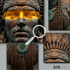 ประติมากรรมใบหน้าอินเดียที่ทำจากทองสัมฤทธิ์คุณภาพสูง รูปปั้นทองแดงสำหรับตกแต่งในบาร์ บาร์สูบบารากุ และไนต์คลับ - Product Image 2