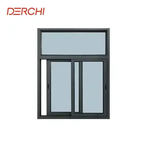 DERCHI Simple Design Fenetre Double Glazed 3 tracks Aluminum Glass Sliding Window/Casement Windows