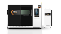 Machine de découpe laser à tube entièrement fermé 3015 3000W avec source Raycus, axe rotatif et table d'échange automatique pour tôles et tubes ronds et carrés