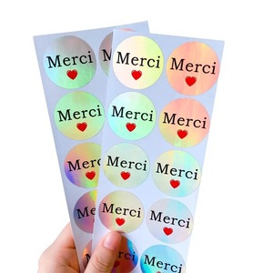 Etichette Adesive Impermeabili Ecologiche e Durevoli in Rotolo per Cancelleria, Scrapbook, con Scritte in Francese e Spagnolo: Grazie, Merci - Product Image 5