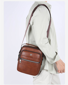 Nouvelle mode, sac à bandoulière en cuir PU, petit sac à bandoulière, sac messager en cuir pour homme, usage quotidien - Product Image 5