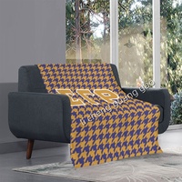 Couverture en flanelle de haute qualité, personnalisée, en gros, avec motif de lettres grecques de sororité, chaude et confortable, pour canapé, lit ou voiture