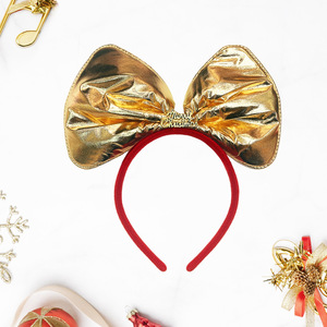 DAMAI Nouveau style serre-tête de Noël pour filles, accessoires pour cheveux avec nœud blanc, or, rouge et vert, accessoires pour cheveux pour fête de Noël - Product Image 6