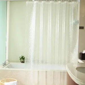 水立方印刷防水淋浴窗帘面料定制 3d peva 淋浴窗帘