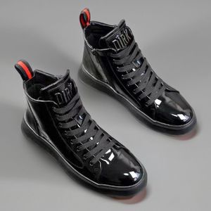 Trendy Men High <b>Top</b> Sneakers Korean Style Casual Board Shoes Height Increasing - Product Image 5