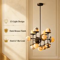 Luminaire suspendu en marbre espagnol JYLIGHTING, style design moderne, luminaire suspendu pour salon et salle à manger, luminaire en laiton antique et marbre