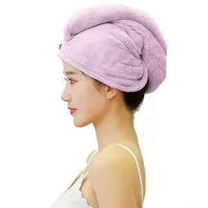 Microfiber Hair Towel With Button Super Absorbent Fast Drying Hair Wraps For Curly Hair Anti Frizz Microfiber Towel For Women