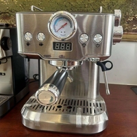 Machine à café expresso semi-automatique en acier inoxydable électrique personnalisable avec buses vapeur, conçue pour la maison et le commerce