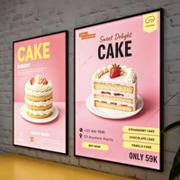 Boîtes lumineuses publicitaires LED professionnelles A4 ultra-minces avec plaque en verre trempé, affichage LED pour affiches de magasin