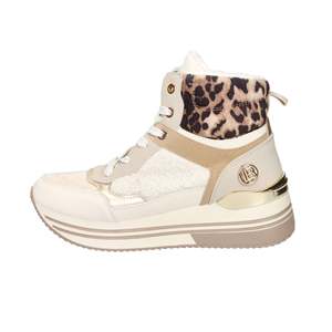 Zapatillas Deportivas para Mujer Laura Biagiotti, Color Beige, Plataforma Alta con Detalles de Leopardo - Product Image 1