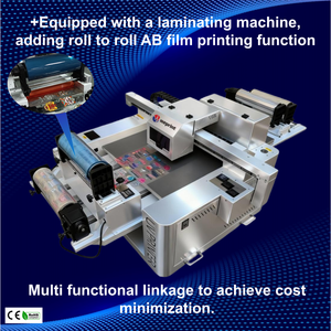 Imprimante UV DTF tout-en-un 6090 avec laminateur automatique, machine d'impression UV DTF pour autocollants en cristal et étiquetage de formes irrégulières - Product Image 1