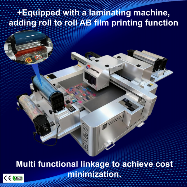 All-in-one 6090 UV DTF Printer with Automatic Laminator UV DTF Printer Machine for Crystal Stickers and Irregular Shape Labeling