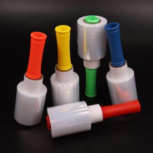 فيلم مطاطي صغير شفاف من Lldpe مع مقبض دوار وشريط مطاطي أسطواني محمول باليد - Product Image 1