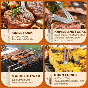 Accesorios Premium para Parrilla, Juego de Cubiertos para <span class=keywords><strong>Barbacoa</strong></span>, <span class=keywords><strong>Utensilios</strong></span> Completos para Asar - Product Image 4