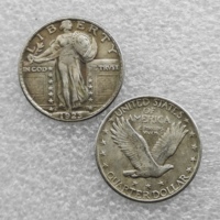Pièces commémoratives de style antique, Quarts de dollar « Standing Liberty » des États-Unis de 1923 avec étoiles sous l'aigle, Cadeaux, Décoration d'intérieur