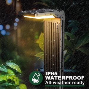 Lampe solaire de jardin Coxseni 60 LED en aluminium, lumière chaude et froide, étanche, pour allée, jardin, terrasse - Product Image 5