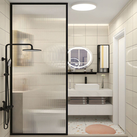 Panel de ducha de vidrio Hong texturizado decorativo 8mm 10mm 12mm vidrio de patrón Moru estriado transparente de hierro bajo