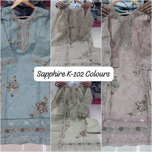 Designer Georgette Coupe Droite Kurti Avec Broderie Travail Palazzo avec Dupatta Indian Salwar Suit par Royal Export - Product Image 6