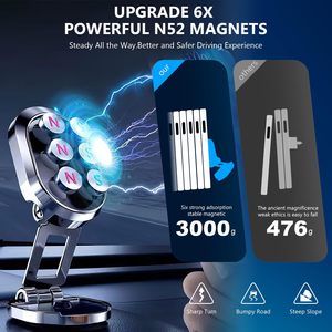 Gấp từ không thấm nước xe người giữ điện thoại có thể điều chỉnh chiều cao hiển thị nhiệt độ tương thích cho cho cho xe Bảng điều khiển - Product Image 2