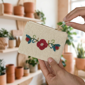 Bolso de Mano Rectangular con Cuentas y Cierre de Solapa con Diseño Floral, Hecho a Mano, Estilo de Fiesta, Colores y Logotipo Personalizables - Product Image 2
