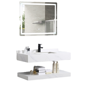 Tocador de baño de Hotel de Venta caliente con espejo de iluminación Gabinete colgado en la pared con <span class=keywords><strong>precio</strong></span> barato Tocador de baño de pizarra de <span class=keywords><strong>roca</strong></span> - Product Image 1