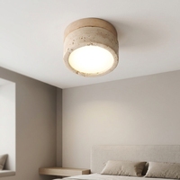 Lampu Plafon LED Kayu Desain Wabi Sabi Dapat Diredupkan Kontrol Sentuh Grosir Pabrik Kamar Tidur