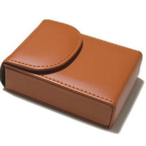 Boshiho Retro Leather <b>Storage</b> Poker <b>Box</b> Clubs Single Deck Playing Card Holder Travel Leather Card Deck Case - Product Image 2