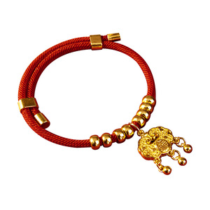 Adjustable Gold <b>Lock</b> Pet Collar For <b>Small</b> Cats Luxury Red Rope With Golden Charm And Beads Zhejiang Origin - Product Image 5