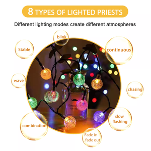 30LED Lanterne Boule de Cristal Imperméable pour Extérieur IP65 <span class=keywords><strong>Guirlande</strong></span> Lumineuse <span class=keywords><strong>Solaire</strong></span> avec Lampe de Fée Décoration de Jardin de Noël - Product Image 5