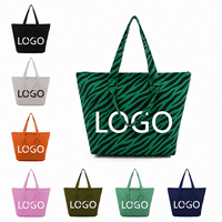 MOQ 50 PIÈCES Sac fourre-tout tissé jacquard à rayures tigrées, grand format, esthétique, avec logo et motif personnalisés, couleur personnalisable