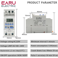Relé de Tiempo Digital Programable EARU de 7 Días, Interruptor de Control de Tiempo, AC 220V 230V 12V 24V 48V 16A, Montaje en Riel DIN THC15A