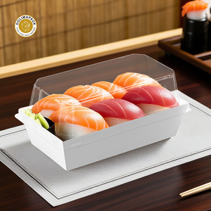 OOLIMA Disposable White Paperboard Packaging Food Grade Cake <strong>Box</strong> Biscuit <strong>Box</strong> with PET Lid - Product Image 2