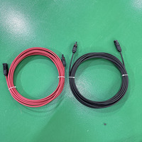 Cable de Panel Solar Personalizado, Conector PV, Cable de 2.5mm2, 4mm2, 6mm2 con Conector Negro, Cable de Extensión Solar de 10 AWG