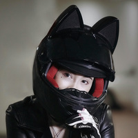 Nouveau design HNJ casque de moto pour chat, nœud gris adultes jeunes mignons casques de moto casque intégral moto