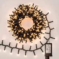 Weihnachts-LED-Feuerwerkslichterkette Dunkelgrüne Linie 8-Funktionen Feengirlande Cluster-Lichterkette Weihnachtsbaum-Dekoration