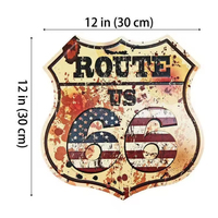 Plaque Métallique Personnalisée Route 66 Américaine, Décoration Murale Rétro Vintage, Plaque Logo, Décorative OEM, Vente en Gros pour Décoration Commerciale