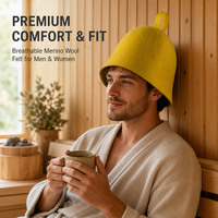 Chapeau de sauna en feutre de laine moulé monobloc, personnalisable, coloré, doux, respirant, durable, réutilisable, épais et chaud pour le bain et le spa