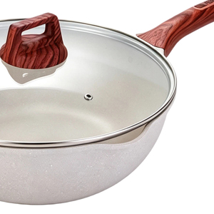 Sartén Wok de Aluminio Resistente a los Arañazos, de 32 cm, con Tapa, para Uso Culinario Profesional en la Cocina, con Logotipo - Product Image 4