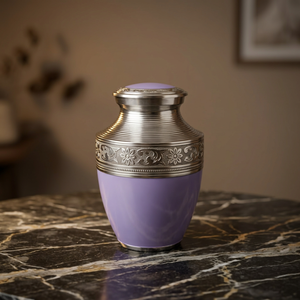 Urna Funeraria de Aluminio Morado Personalizada, Ataúd Conmemorativo para Cenizas, Florero de Piso Grabado a Mano, Portátil, de Gran Capacidad, Estilo Indio - Product Image 3
