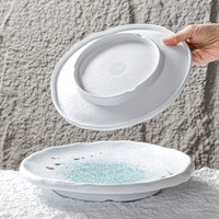 Ensemble d'assiettes rondes en mélamine 10" 12" en plastique de qualité alimentaire, grand plat de service, assiette à pizza, assiette à steak, plateau empilable pour restaurant