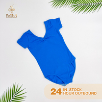 Justaucorps de danse à manches courtes pour enfants en stock – Justaucorps de ballet en coton et élasthanne – Vente en gros usine – Tenue de danse d'entraînement