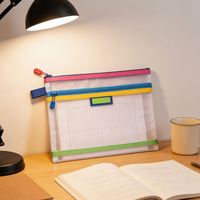 Sac de classement assorti aux couleurs, mignon, en nylon transparent avec fermeture éclair, grande capacité, sac à main, sac d'école, pour sorties et voyages, fabriqué en Chine