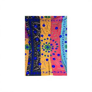 Vintage Kantha Suzani Embroidered Cotton Square <b>Shawl</b> Handcrafted Lightweight Traditional Floral <b>Wrap</b> Daily Use - Product Image 3