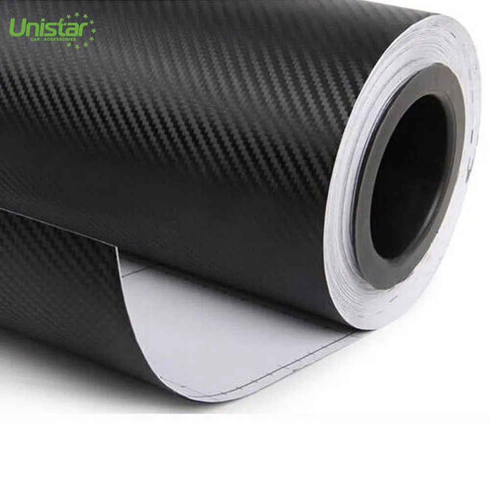 Vente chaude 30m x 127cm 3D film de vinyle de fibre de carbone voiture autocollants etanche autocollants d'enveloppe de feuille dans la voiture accessoires moto