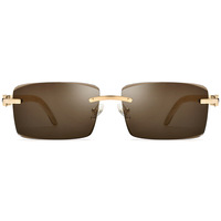 Lunettes de soleil personnalisées avec logo, verres en cristal, lunettes de soleil en corne de buffle