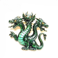 Broche émail Dragon à Trois Têtes, Épingle Métallique Vintage Dragon pour Vêtements, Chapeaux, Revers, Bijoux, Cadeau