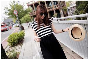 Nuovo stile <span class=keywords><strong>vestito</strong></span> estivo di maternità con strisce dimagranti, gonna lunga, adatto per l'<span class=keywords><strong>allattamento</strong></span> al seno donne in gravidanza. - Product Image 3